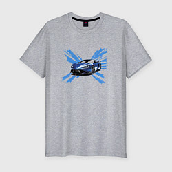 Мужская slim-футболка Синий спорткар