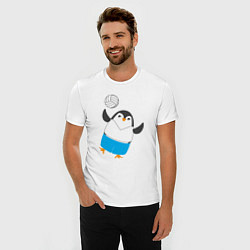 Футболка slim-fit Пингвин волейболист, цвет: белый — фото 2