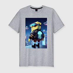 Футболка slim-fit Sponge Bob - cyberpunk, цвет: меланж