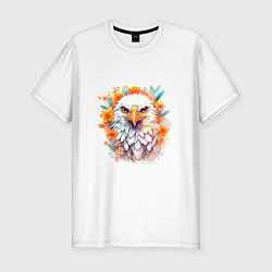 Мужская slim-футболка Орел в цветах