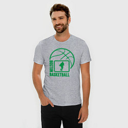 Футболка slim-fit Boston basketball, цвет: меланж — фото 2