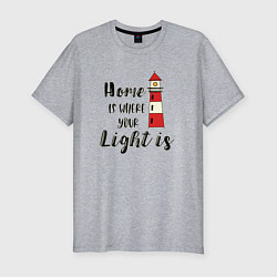 Мужская slim-футболка Маяк ретро