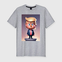 Мужская slim-футболка Мультяшный Дональд Трамп - нейросеть