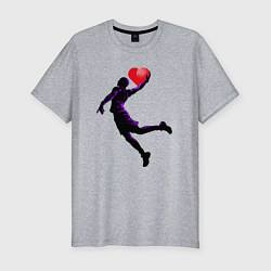 Футболка slim-fit Heart dunk, цвет: меланж