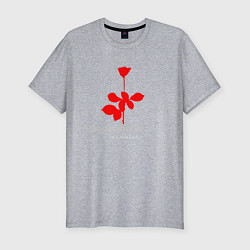 Футболка slim-fit Depeche Mode - Violator rose logo, цвет: меланж