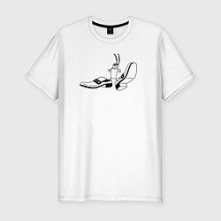 Мужская slim-футболка Бархатные тяги мем с Планктоном из мультика