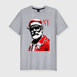 Футболка slim-fit Cool Santa - portrait, цвет: меланж