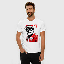 Футболка slim-fit Cool Santa - portrait, цвет: белый — фото 2