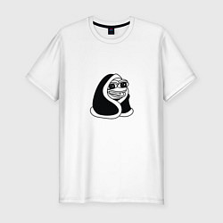 Футболка slim-fit Лягушонок в одеяле, цвет: белый
