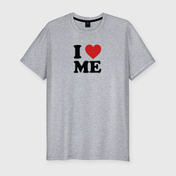 Футболка slim-fit I love me - heart, цвет: меланж