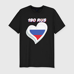 Футболка slim-fit 190 регион Московская область, цвет: черный