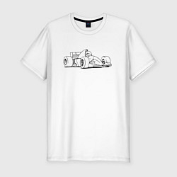 Мужская slim-футболка Мультяшная Формула-1