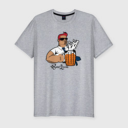 Футболка slim-fit Beer lover, цвет: меланж