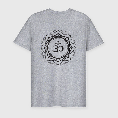 Мужская slim-футболка Сахасрара чакра - символ аюрведы / Меланж – фото 2