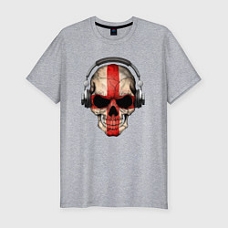 Футболка slim-fit England music skull, цвет: меланж