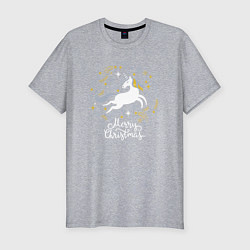 Футболка slim-fit Unicorn christmas, цвет: меланж