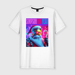 Футболка slim-fit Simpson new year - cyberpunk, цвет: белый