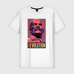 Мужская slim-футболка Lenin revolution