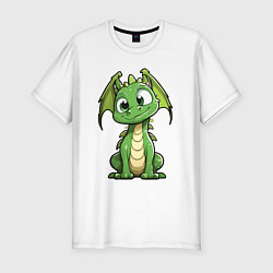 Мужская slim-футболка Маленький дракончик