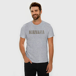 Футболка slim-fit Nirvana grunge text, цвет: меланж — фото 2