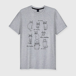 Мужская slim-футболка Сердитые коты