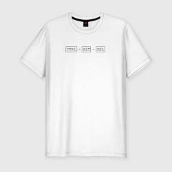 Футболка slim-fit Ctrl alt del, цвет: белый