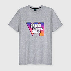 Футболка slim-fit GTA VI logo, цвет: меланж