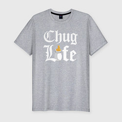 Мужская slim-футболка Thug life milk