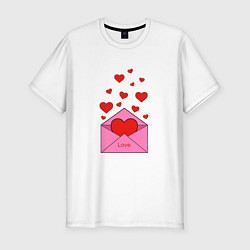 Мужская slim-футболка Любовное письмо