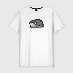 Футболка slim-fit Ежик притаился, цвет: белый