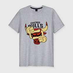 Футболка slim-fit Bulls logo with hands, цвет: меланж