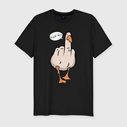 Футболка slim-fit Duck you - фак ю, цвет: черный