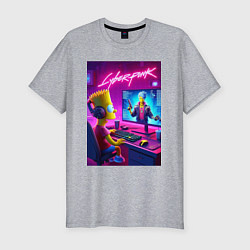 Футболка slim-fit Gamer Bart - cyberpunk, цвет: меланж