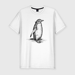 Мужская slim-футболка Императорский пингвиненок