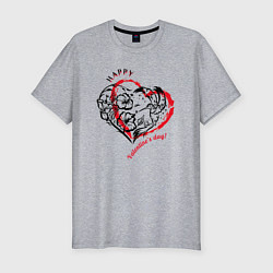 Мужская slim-футболка Сердце символ любви