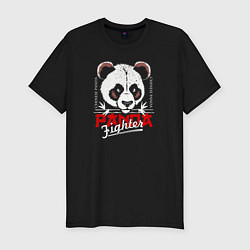 Футболка slim-fit Панда боец, цвет: черный