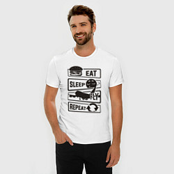 Футболка slim-fit Есть спать летать, цвет: белый — фото 2
