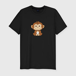 Мужская slim-футболка Маленькая обезьяна