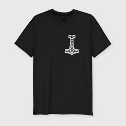 Футболка slim-fit Молот тора на груди, цвет: черный