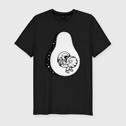 Мужская slim-футболка Космическое авокадо