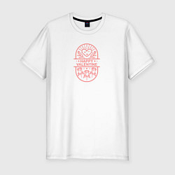 Футболка slim-fit Сердце и цветы, цвет: белый