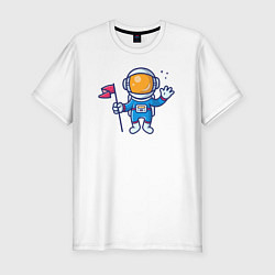 Мужская slim-футболка Космический привет