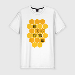 Футболка slim-fit Будь лучшим, цвет: белый