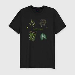 Футболка slim-fit The botanical world easy, цвет: черный