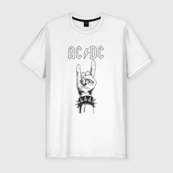 Футболка slim-fit RnR AC DC, цвет: белый