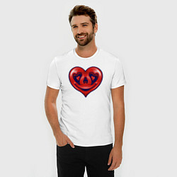 Футболка slim-fit Smiling heart, цвет: белый — фото 2