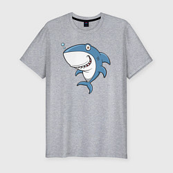 Футболка slim-fit Cute shark, цвет: меланж