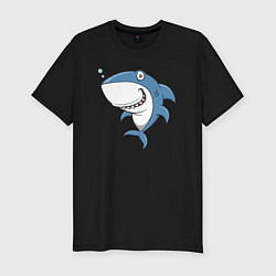 Футболка slim-fit Cute shark, цвет: черный