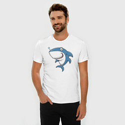 Футболка slim-fit Cute shark, цвет: белый — фото 2