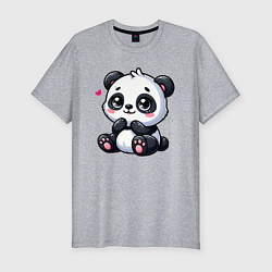 Мужская slim-футболка Забавная маленькая панда